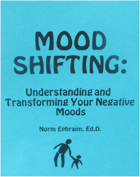 picture of mood shifting book which helps manage stress, lessen depression, lower high blood pressure, deal with monopause, retirement depression, anger management and help with panic.